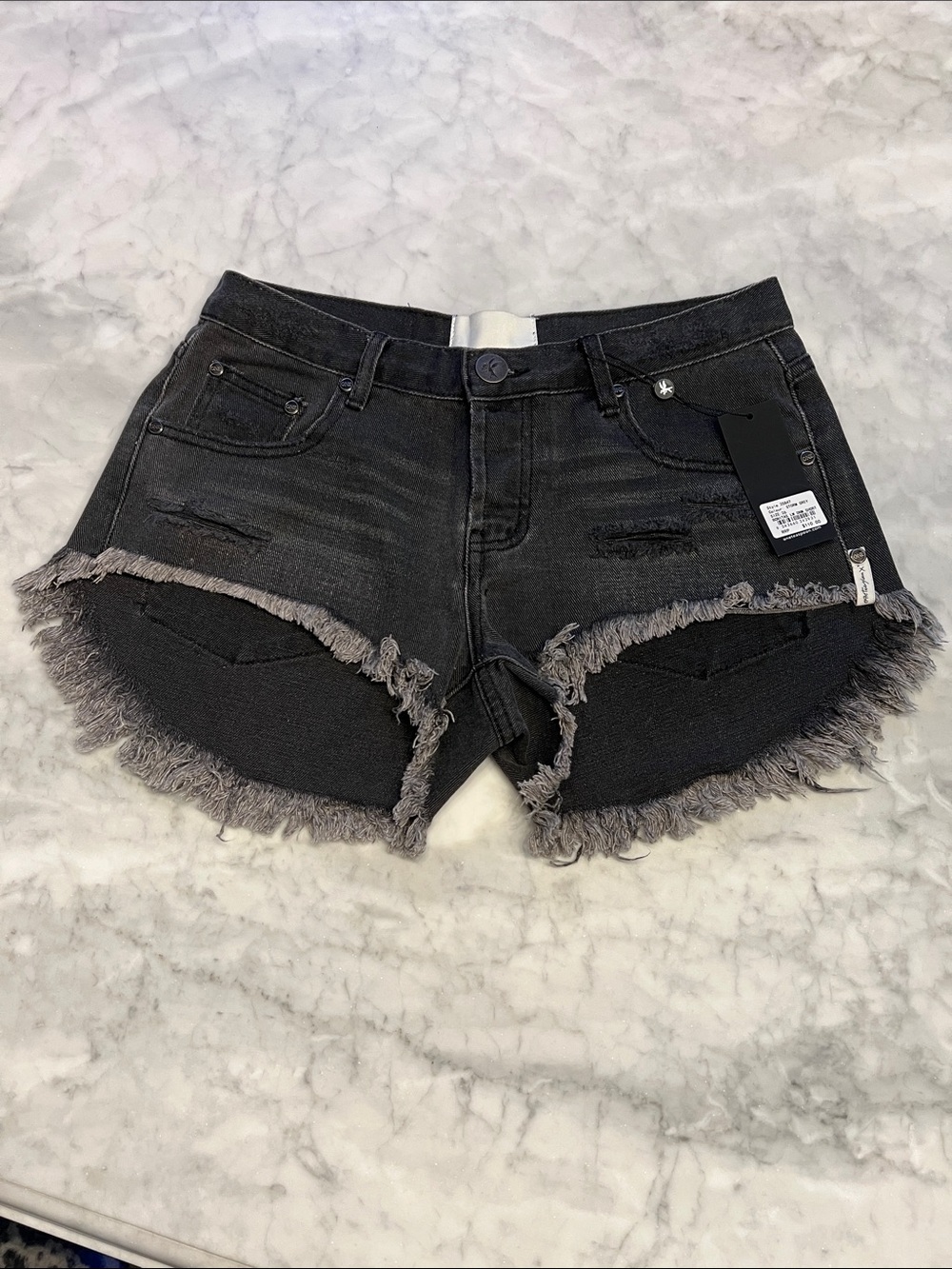 One Teaspoon Bonitas Denim Shorts. Storm Grey. 26. NWT